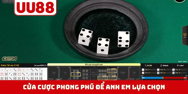 Cửa cược phong phú để anh em lựa chọn